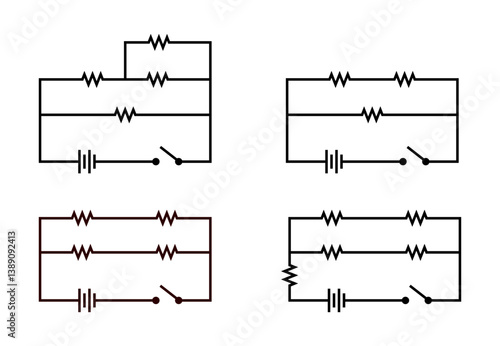 Fotografía Vector illustration of a combination circuit on a white background