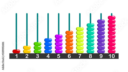 Vector illustration of abacus color icon for learning mathematics on white background.
