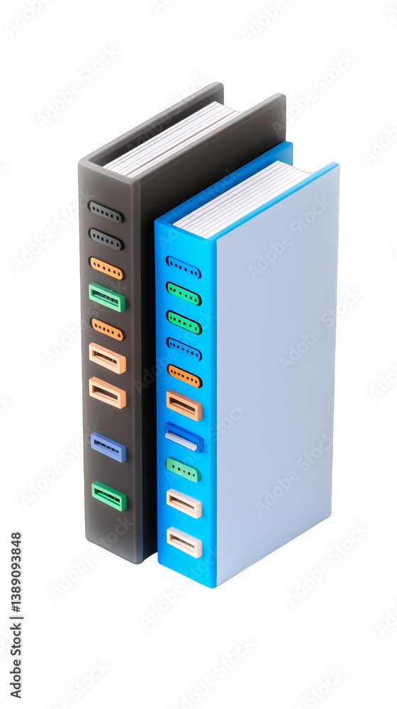 3D Rendered Illustration Of Stacked Blue And Black Books Isolated On Transparent Background 3D Rendered Illustration Of Stacked Blue And Black Books Isolated On Transparent Background