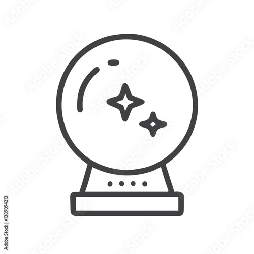 Crystal Ball Icon for Divination Websites, Spiritual Guidance Apps, Esoteric Content, Fortune-Telling Resources and Metaphysical Education Materials
