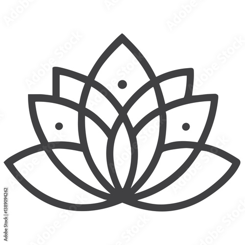 Divine Lotus Icon for Buddhist Resources, Yoga Websites, Spiritual Growth Content, Meditation Apps and Eastern Philosophy Education Materials