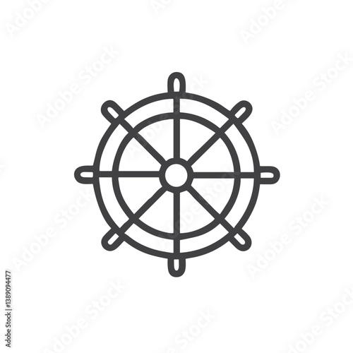 Karma Wheel Icon for Buddhist Resources, Spiritual Cause-Effect Content, Life Cycle Apps, Dharma Websites and Eastern Philosophy Education