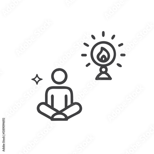 Spiritual Awakening Meditation Icon for Mindfulness Apps, Yoga Websites, Personal Transformation Blogs, Enlightenment Guides, and Consciousness Expansion Programs