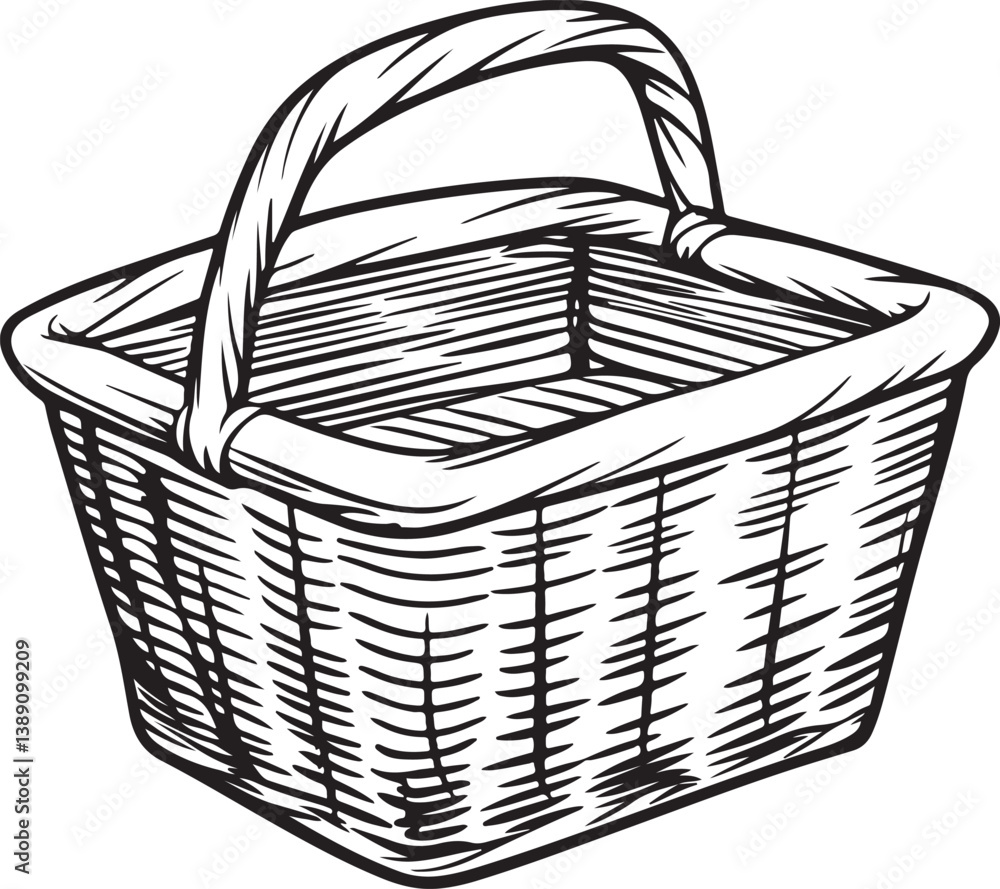 Obraz premium basket doodle sketch