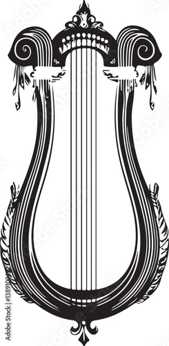 vector illustration of a lyre