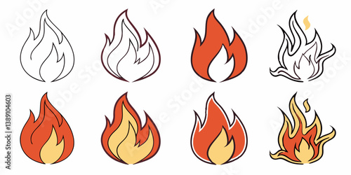 Cartoon Fire Flames Drawing Tutorial Step-by-Step Illustration Guide Learn How to Draw Fire