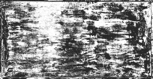 Obraz na płótnie Grunge texture pattern frame. Black design border. Old paper vector illustration. w salonie