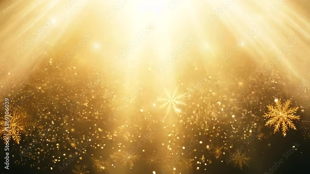 Golden Particles Shining in Dark Background with Elegant Sparkling Motion Golden Particles Shining in Dark Background with Elegant Sparkling Motion