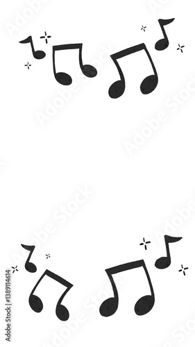 vertical video music notes white  background 4k