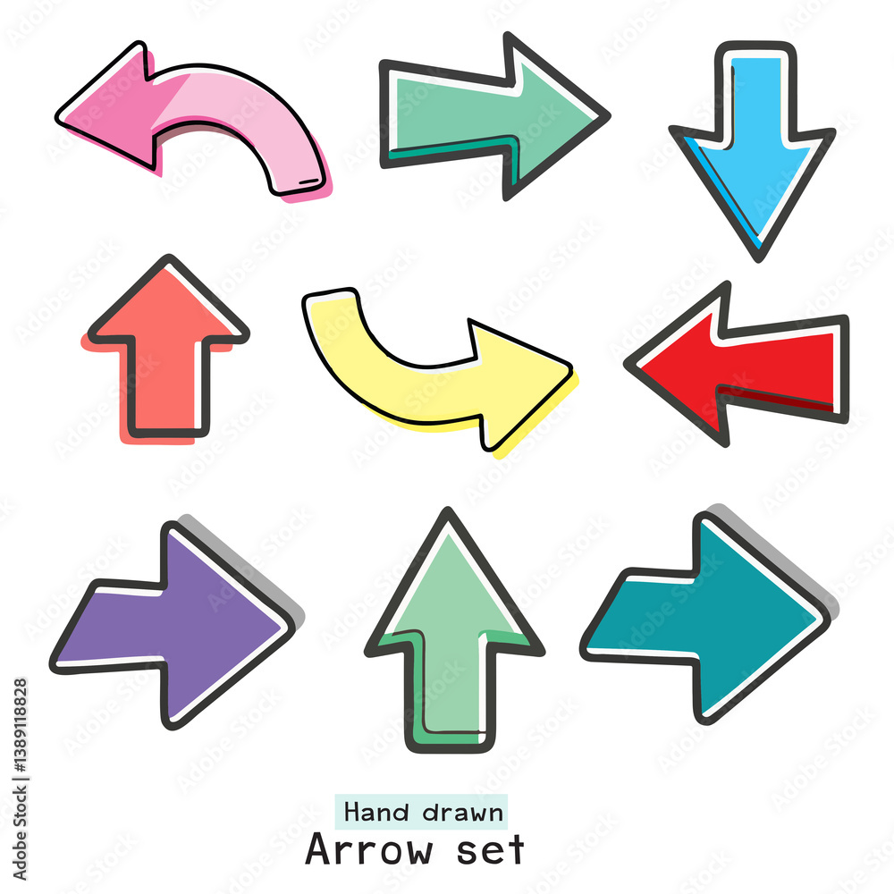 set of colorful arrows set of colorful arrows