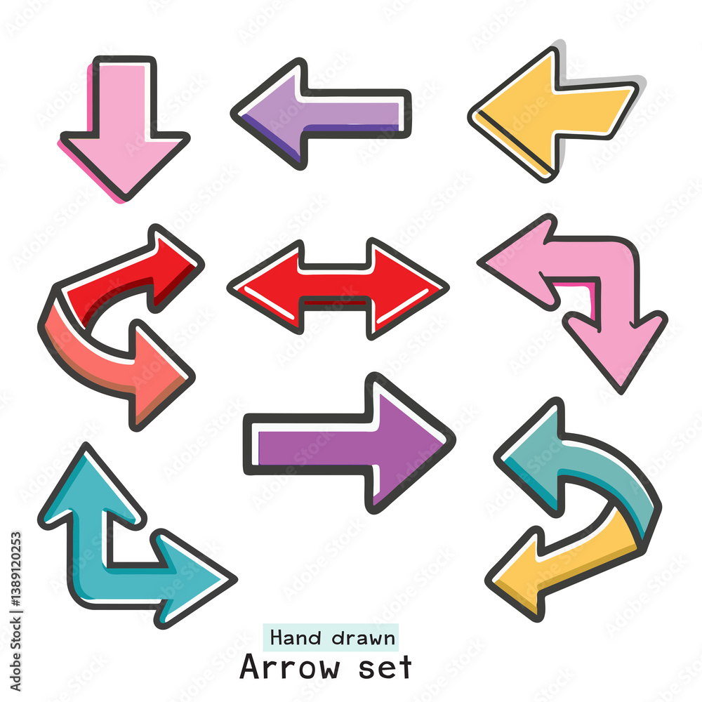 set of colorful arrows set of colorful arrows