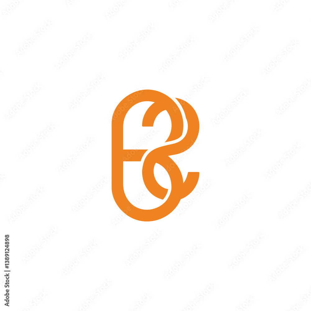 Obraz premium letter b2 linked yellow overlap logo vector