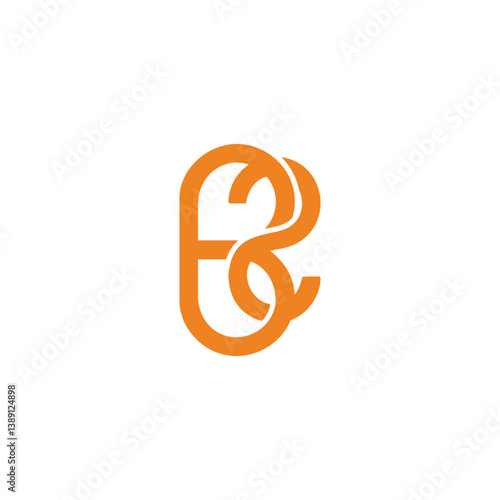 letter b2 linked yellow overlap logo vector