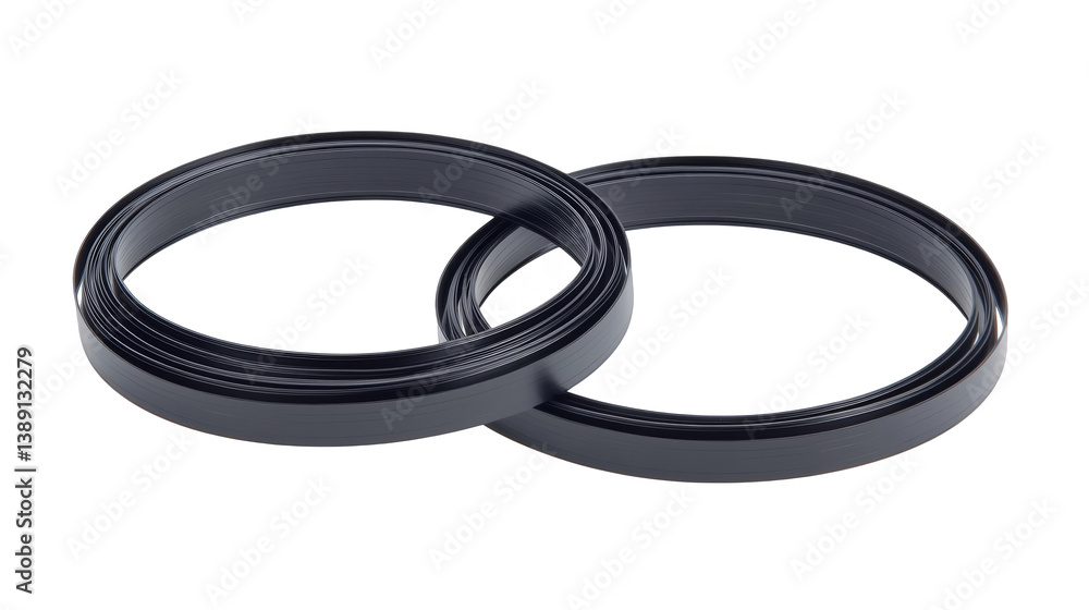 Abstract 3D Metallic Rings In Black With Transparent Background Abstract 3D Metallic Rings In Black With Transparent Background