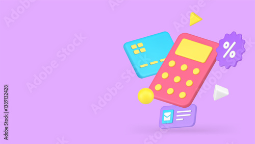 Accounting service sale discount banking special offer banner copy space vector illustration. Financial commercial bank account analyzing budget balance calculation earnings expenses control