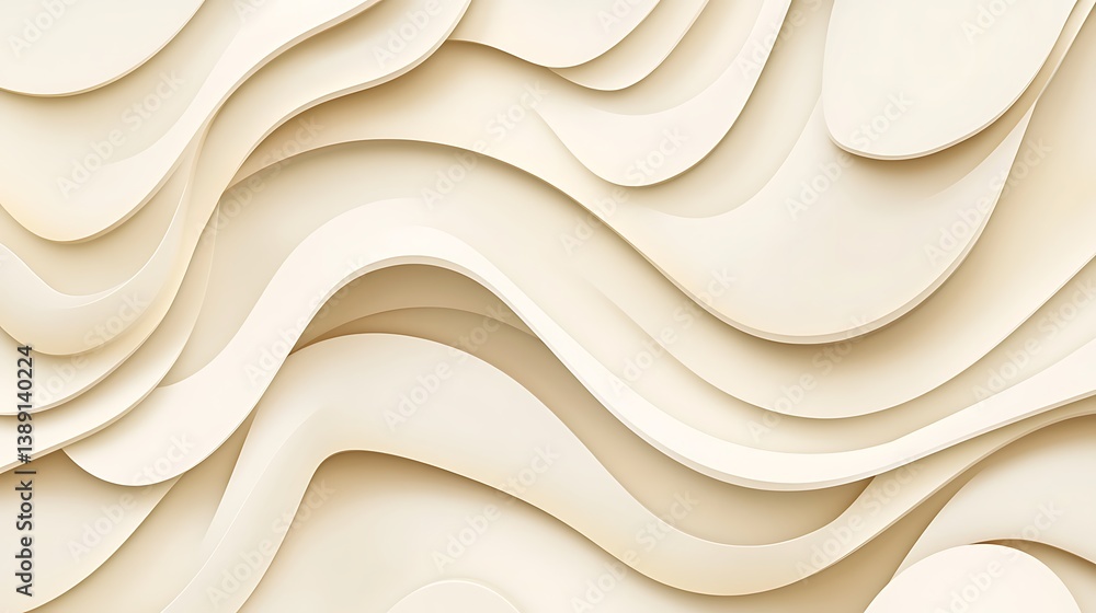 Obraz premium Abstract cream wavy layers background.