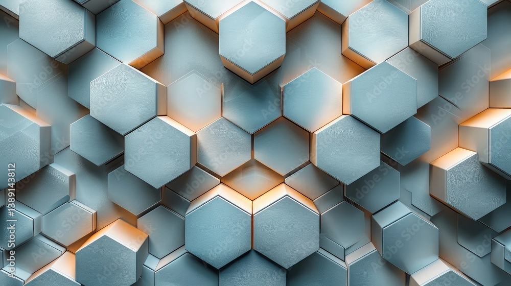 A white and silver hexagonal abstract background with soft gradients A white and silver hexagonal abstract background with soft gradients