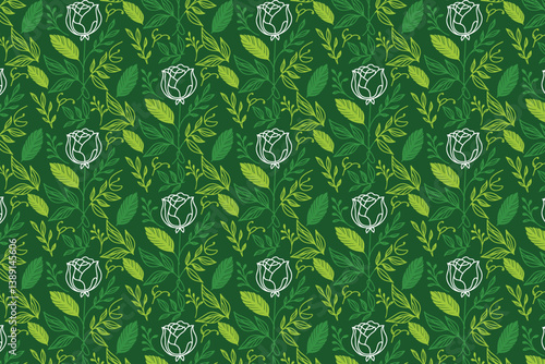 modern seamless floral texture in one line flower and leaf art for fashion print wrapping paper and bedsheet cover designs

