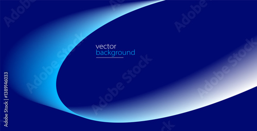 Smooth flow of wavy shape with gradient vector abstract background, dark blue design curve line energy motion, relaxing music sound or technology.