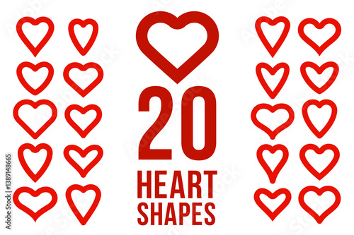 Outline hearts vector icons...