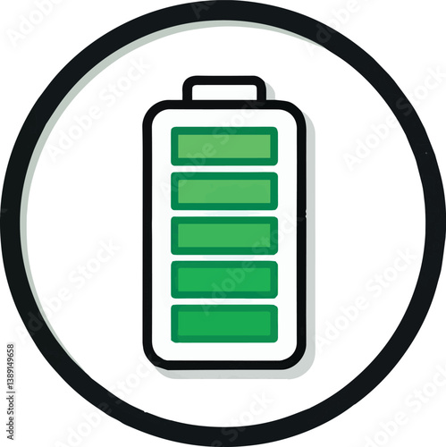 Battery power energy charge full level indicator electric technology cell capacity supply current icon