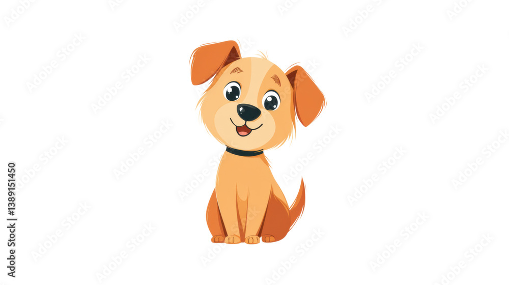 Obraz premium isolated transparent Background. Cute puppy illustration with happy expression, perfect for pet lovers