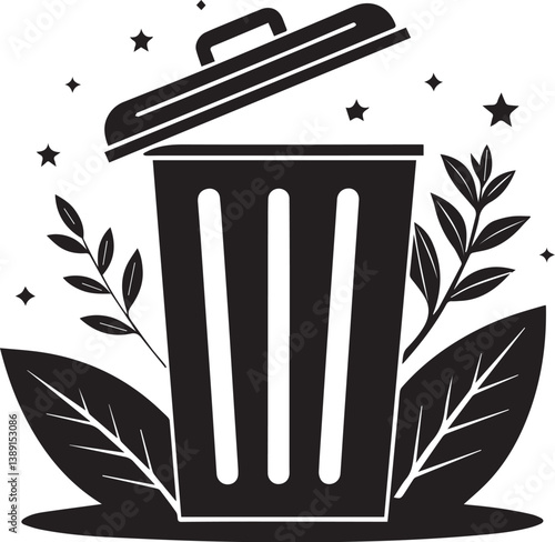 Trash recycle bin garbage waste container rubbish disposal ecology environment cleanliness sanitation recycle