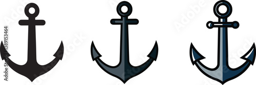 collections of Illustration vector graphic anchor sea ocean nautical marine symbol ship boat navy element design icon 