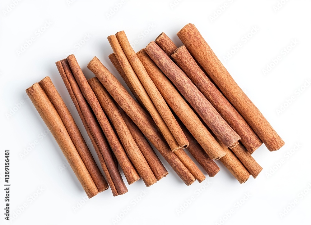 Cream of cinnamon sticks isolated on a white background, flat lay. Stock photo contest winner, high-resolution photo, high definition image. Cream of cinnamon sticks isolated on a white background, flat lay. Stock photo contest winner, high-resolution photo, high definition image.