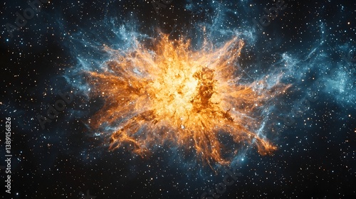 Wallpaper Mural Cosmic Blast A Digital Rendering of an Explosive Celestial Phenomenon Torontodigital.ca