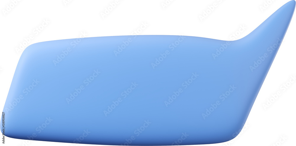 Rectangular blue speech bubble from the top right corner