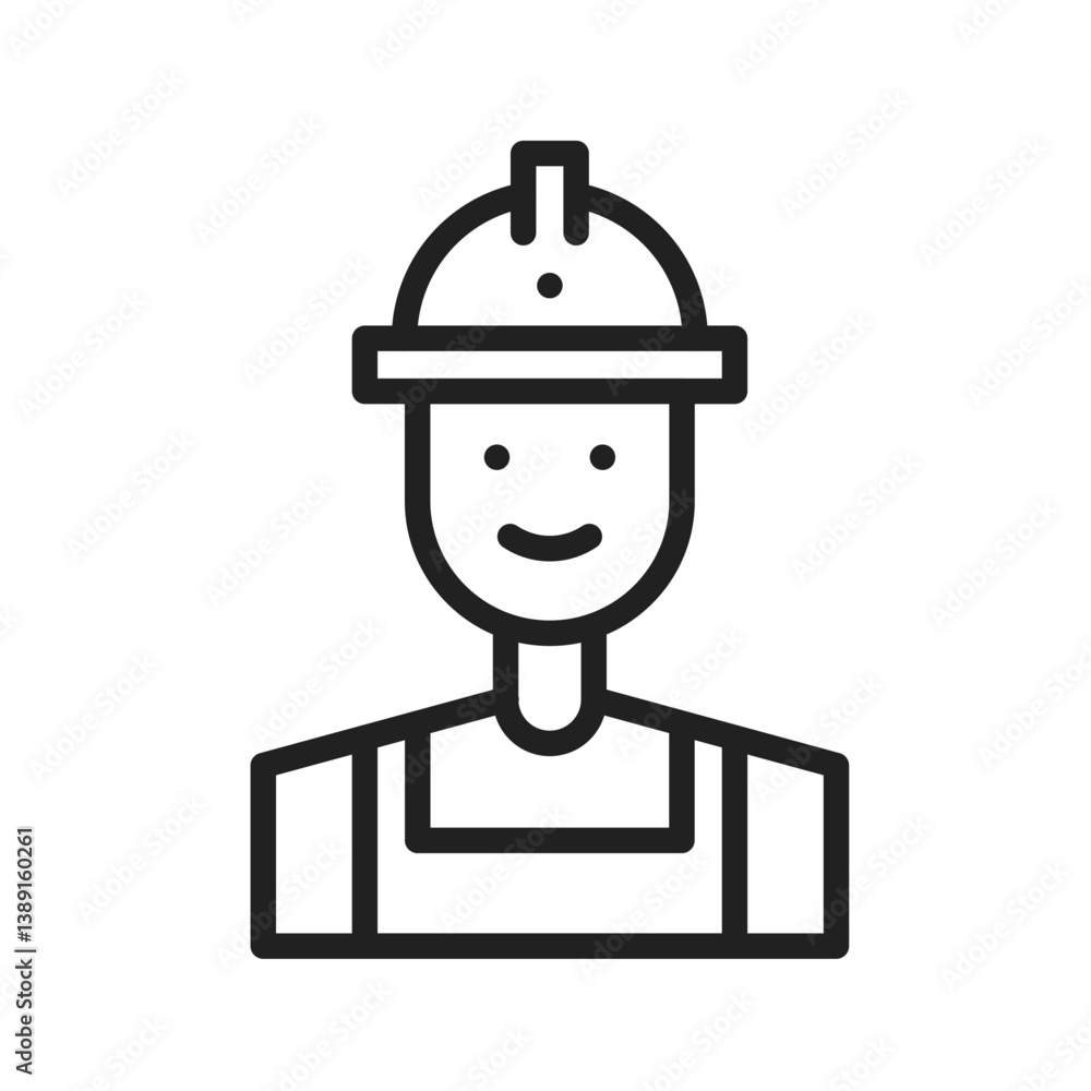 Naklejka premium Builder icon vector image. Suitable for mobile apps, web apps and print media.