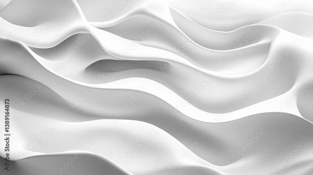 Elegant White Wavy Surface with Subtle Shadows and Smooth Texture Backdrop Elegant White Wavy Surface with Subtle Shadows and Smooth Texture Backdrop