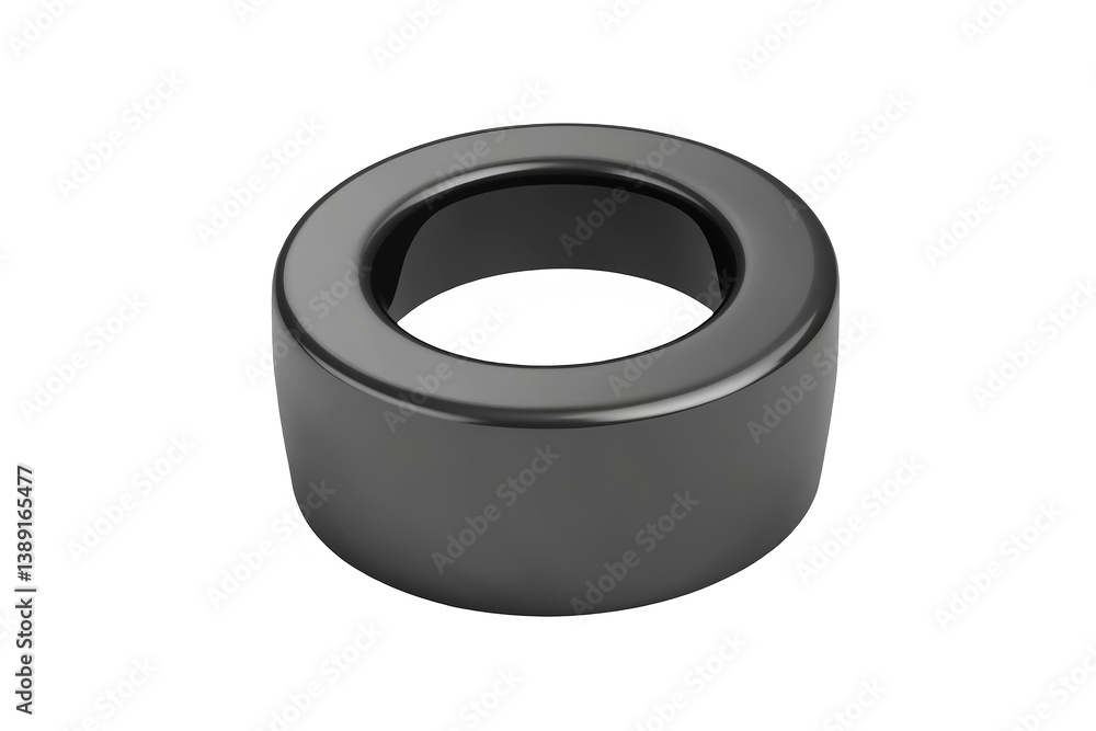 Isolated 3D Render of Metallic Black Ring Shape on Transparent Background Isolated 3D Render of Metallic Black Ring Shape on Transparent Background