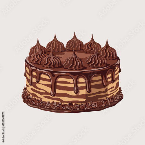 Bumpy Cake Chocolate Dessert Illustration Print