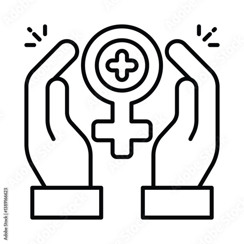 Women s health vector outline icon. EPS 10 file
