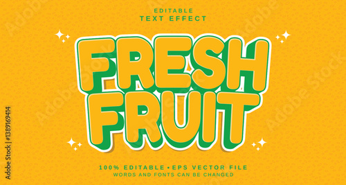 Editable text style effect - Fresh Fruit text style theme.