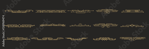 Art Deco Line Gold Borders Dividers Set
