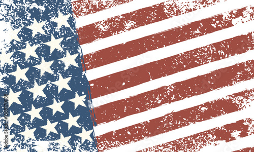 Grunge American flag background National Day holiday and happy labor day poster vector design.
