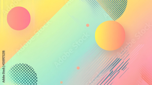 Abstract pastel background with geometric shapes and gradient colors.