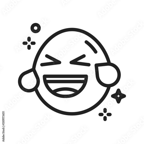 Face with Tears of Joy icon vector image. Suitable for mobile apps, web apps and print media.