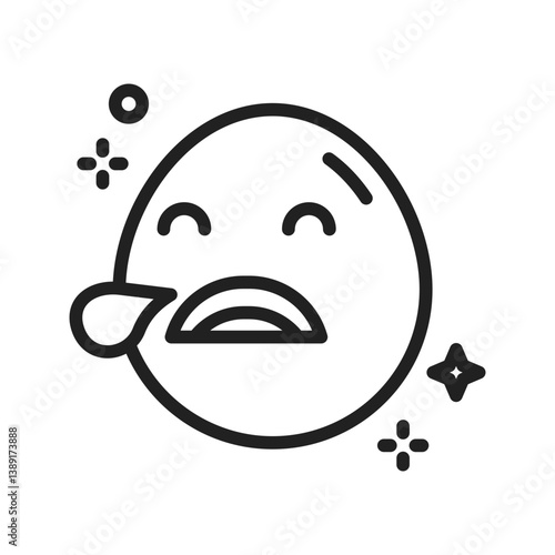 Sleepy Face icon vector image. Suitable for mobile apps, web apps and print media.