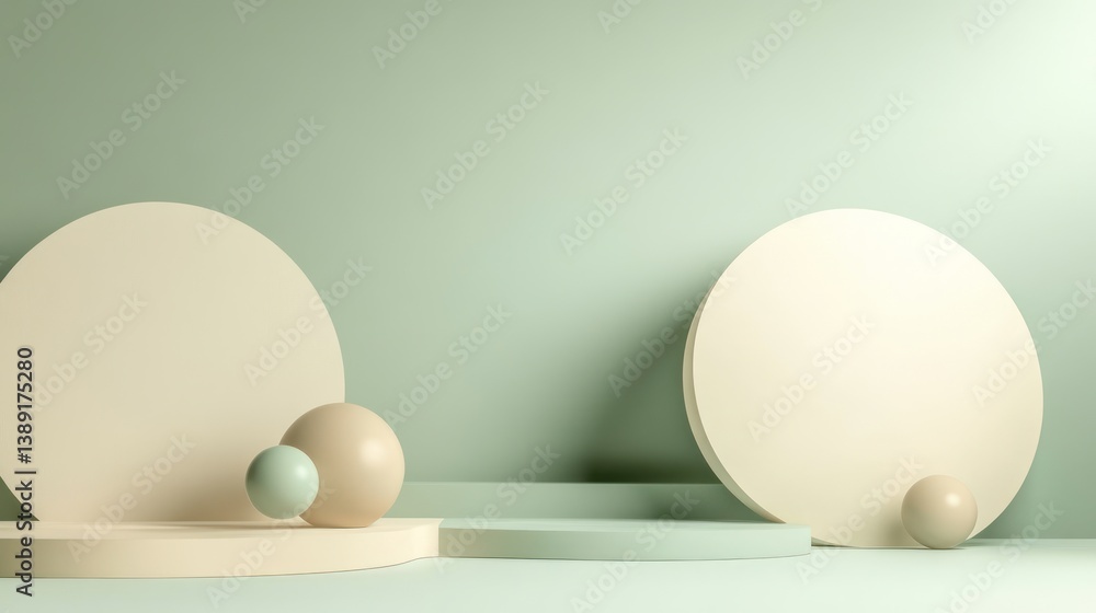 Fototapeta premium Minimalist pastel display background for product presentation