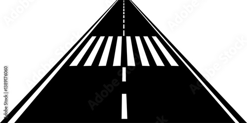 Crosswalk Lines. Zebra crossing icon, Pedestrian crossing, street crossing, crossover vector sign. Vector Illustration