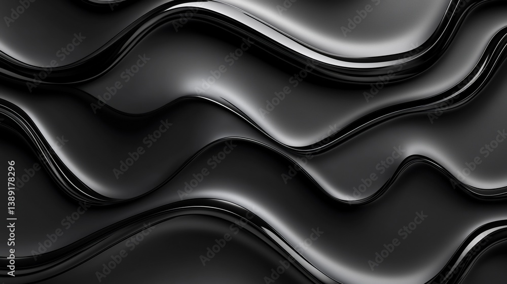Refined Abstract Background with Smooth and Shiny Black Wavy Lines Refined Abstract Background with Smooth and Shiny Black Wavy Lines