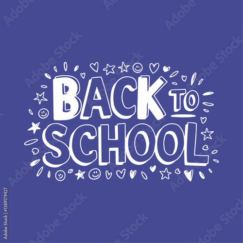Back to School Text Typography Written Background Template Vector Illustration Featuring Motivational and Educational Elements for the New School Year, Classroom Vibes, Academic Inspiration Study Time