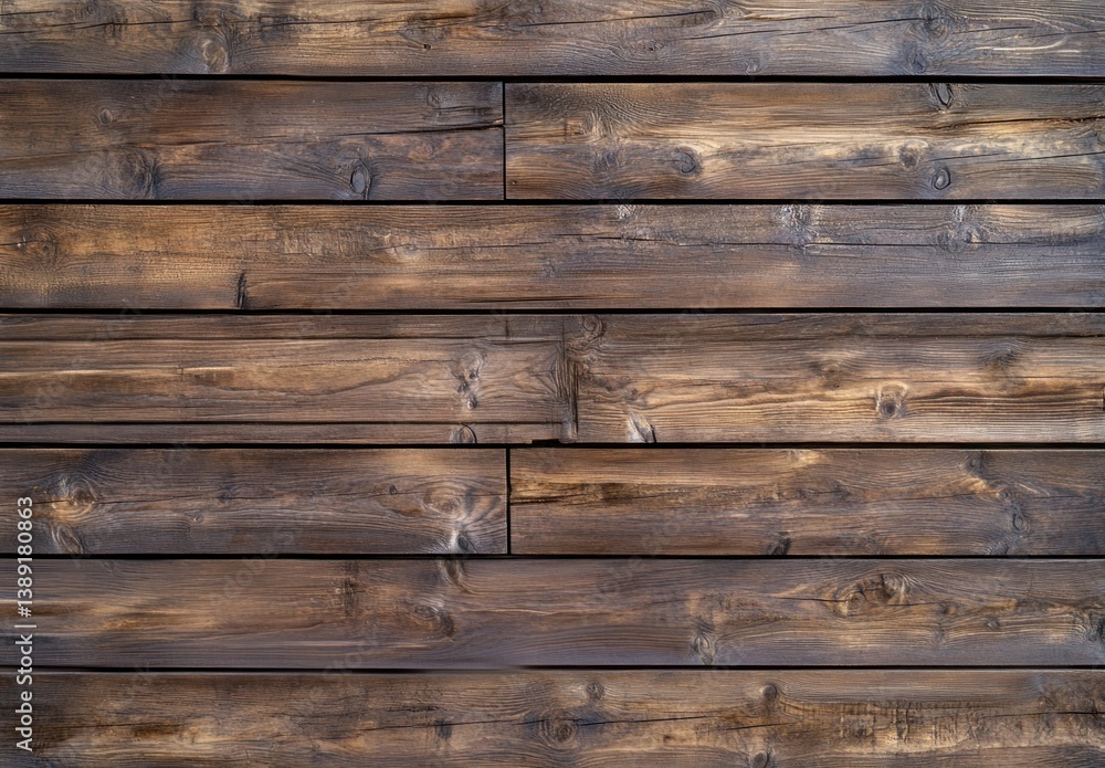 Naklejka premium Close up image showcasing wooden planks horizontally arranged on a surface