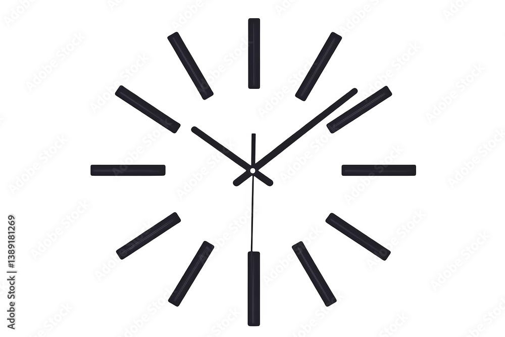 Isolated Black Clock Illustration On Transparent Background Modern Design Isolated Black Clock Illustration On Transparent Background Modern Design