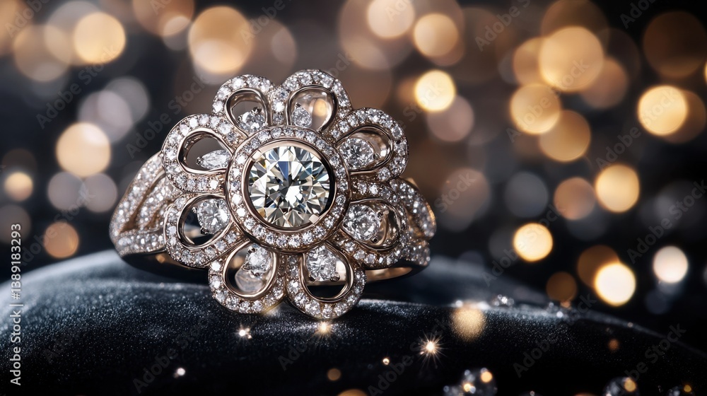 Diamond floral design ring Diamond floral design ring