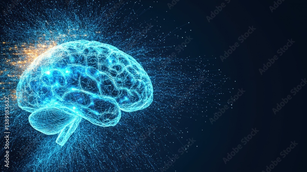 A glowing blue brain illustration, symbolizing intelligence, thought, and innovation in the digital age. A glowing blue brain illustration, symbolizing intelligence, thought, and innovation in the digital age.